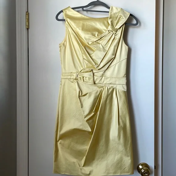 slim fit dress slacks Karen Millen Metallic Gold Pleated Dress! – TheClothingRental